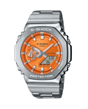 Mężczyźni sportowy Funkcjonalny Diver Japonia kwarcowy analogowe Zegarek Budzik CASIO GM-2110D-4AER G-Shock Pomarańczowy Wybierz