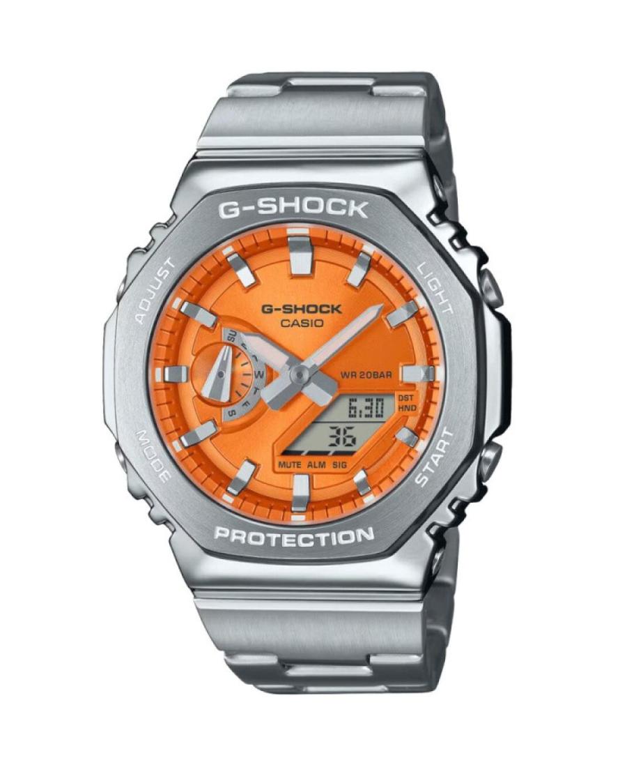 Men Sports Functional Diver Japan Quartz Digital Watch Timer CASIO GM-2110D-4AER G-Shock Oranžová Dial
