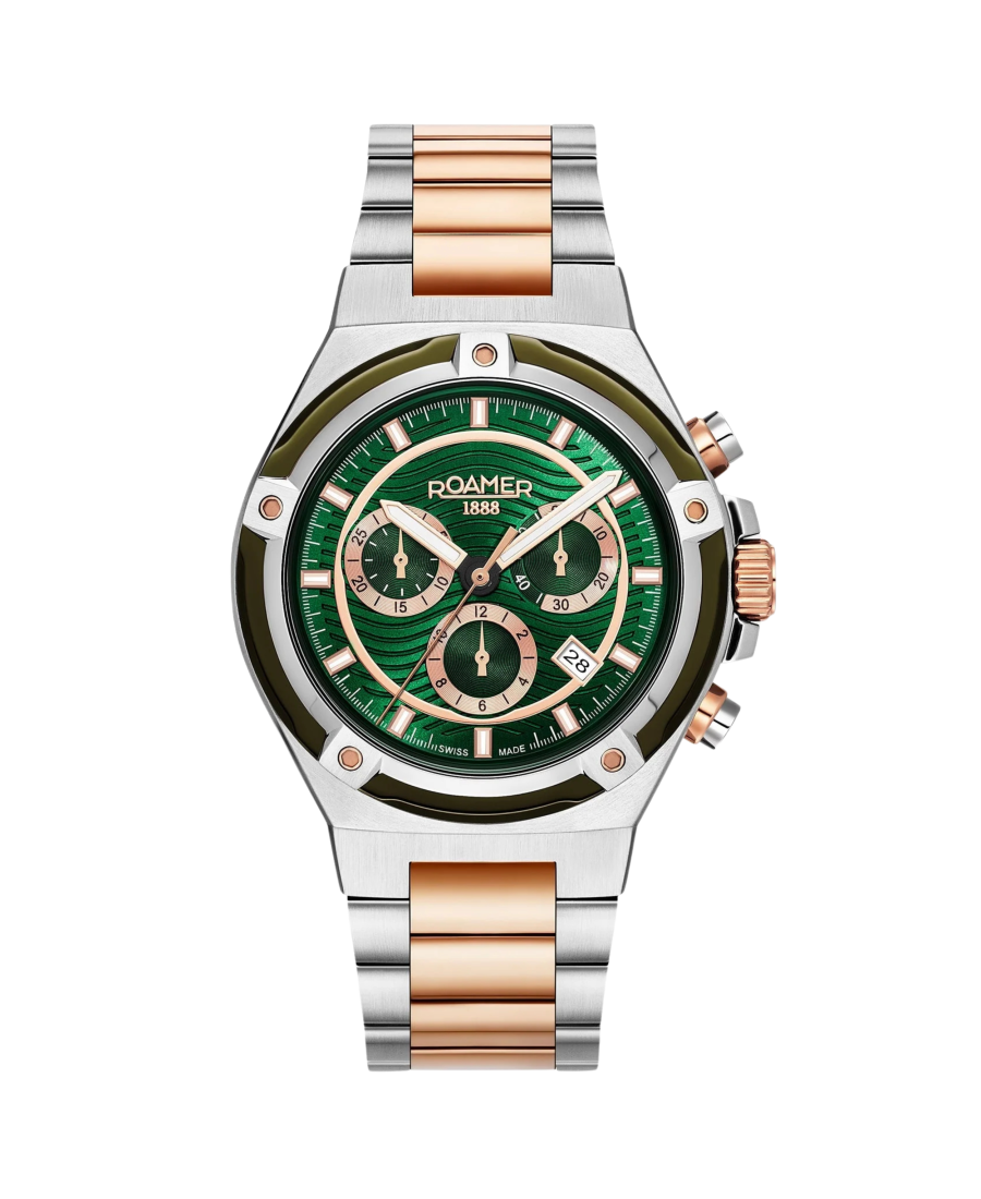 Vyriškas Swiss Kvarcinis Watch ROAMER 221837 49 75 20 Žalia Dial 42mm