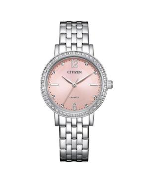 Women Klasické Japan Quartz Analog Watch CITIZEN EL3100-55W Růžová Dial