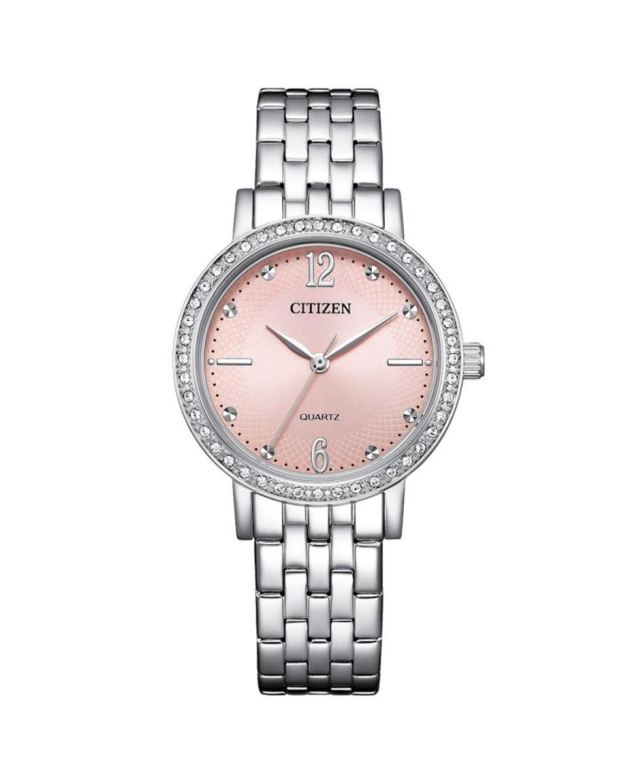 Женские Классические Японские Кварцевые Аналоговый Часы CITIZEN EL3100-55W Румяный Циферблат