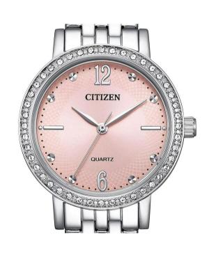 Женские Классические Японские Кварцевые Аналоговый Часы CITIZEN EL3100-55W Румяный Циферблат изображение 4