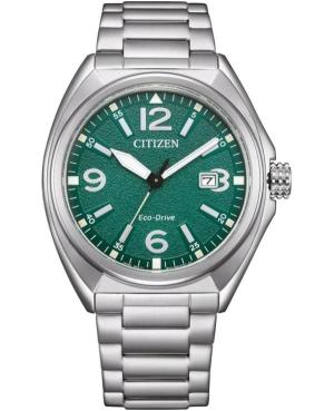 Vyriškas Klasikinis Japoniškas Elektroninis, Solar Rodyklinis Watch CITIZEN AW1571-76X Žalia Dial 40mm