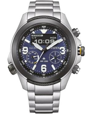 Vyriškas Su funkcijomis Sportinis Diver Japoniškas Kvarcinis Digital Watch Alarm CITIZEN JV1006-51L Mėlyna Dial 44mm