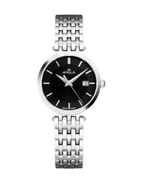 Women Classic Analog Swiss Quartz Watch APPELLA Schwarz Dial 29mm L32001.5114Q