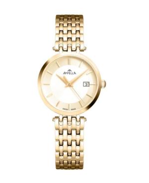 Kobiety Classic Analog Szwajcar kwarcowy Zegarek APPELLA Złoty kolor Wybierz 29mm L32001.1111Q