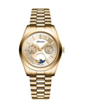 Women Classic Analog Swiss Quartz Watch ADRIATICA Gold color Dial 35mm A3802.1111QF