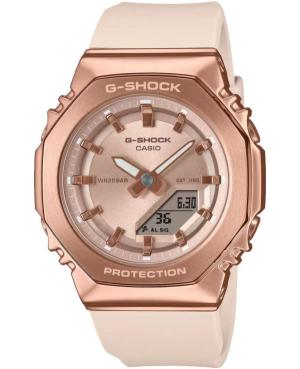 Women Sports Functional Diver Japan Quartz Digital Watch Timer CASIO GM-S2110PG-4AER G-Shock Golden Dial 40.5mm