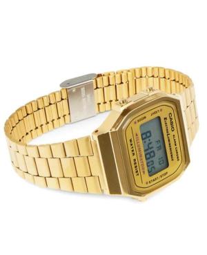 Men Japan Quartz Digital Watch Alarm CASIO A168WG-9EF Gold color Dial 36mm image 2