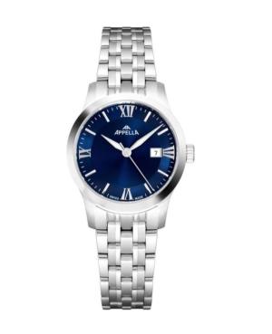 Women Classic Analog Swiss Quartz Watch APPELLA Modrá Dial 31.2mm L32004.5165Q
