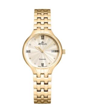 Kobiety Classic Analog Szwajcar kwarcowy Zegarek APPELLA Złoty kolor Wybierz 30mm L50000.1181DQ