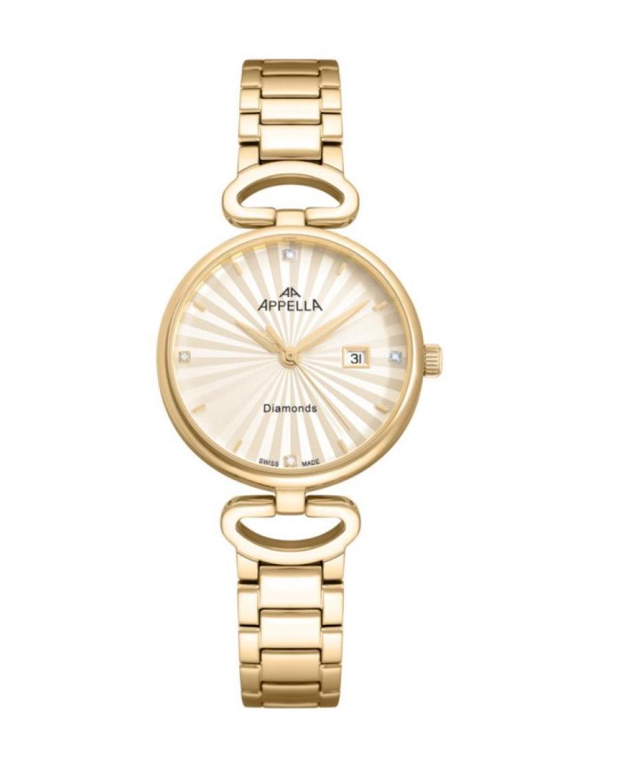 Women Classic Analog Swiss Quartz Watch APPELLA Gold color Dial 31.2mm L50008.1191DQ