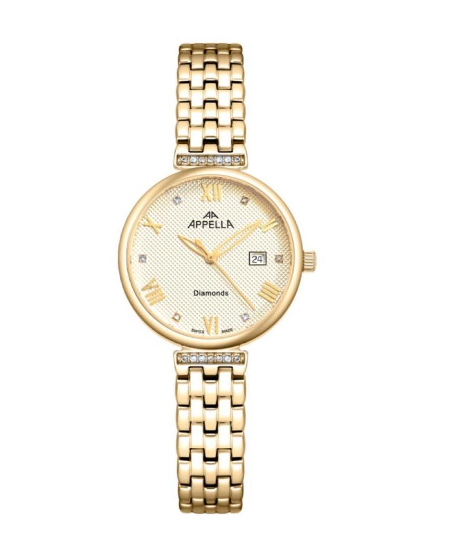 Kobiety Classic Analog Szwajcar kwarcowy Zegarek APPELLA Złoty kolor Wybierz 30mm L50006.1181DQ