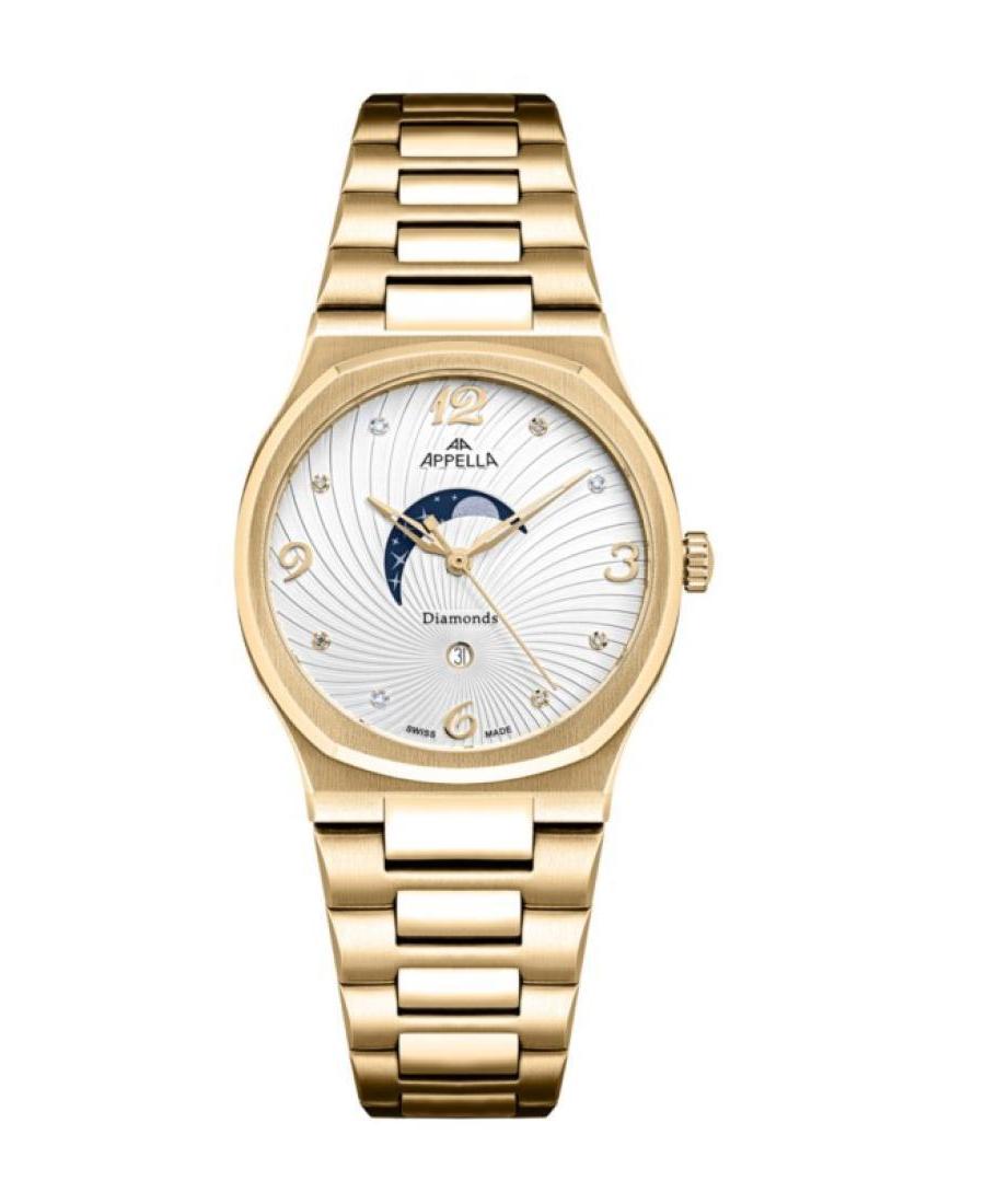 Moteriškas Classic Analog Swiss Kvarcinis Watch APPELLA Sidabras Dial 33mm L32006.1173DQS