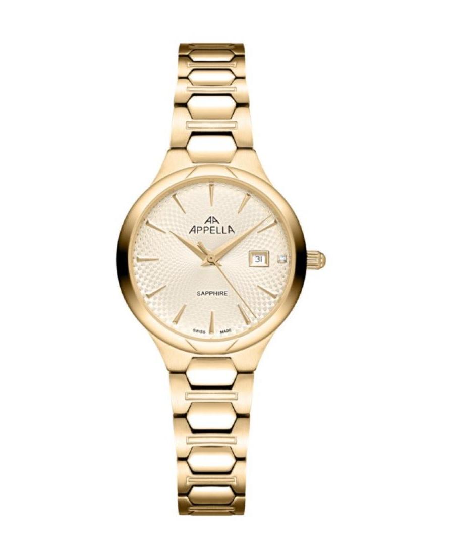 Women Classic Analog Swiss Quartz Watch APPELLA Gold color Dial 31.2mm L50010.1111DQ