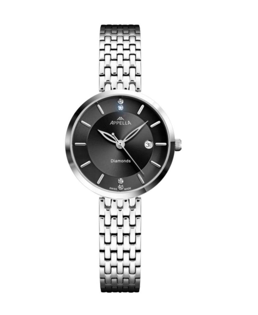 Women Classic Analog Swiss Quartz Watch APPELLA Black Dial 30mm L50013.5196DQ
