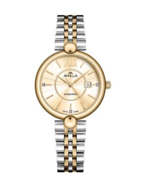 Kobiety Classic Analog Szwajcar kwarcowy Zegarek APPELLA Złoty kolor Wybierz 31.2mm L50011.2161DQ