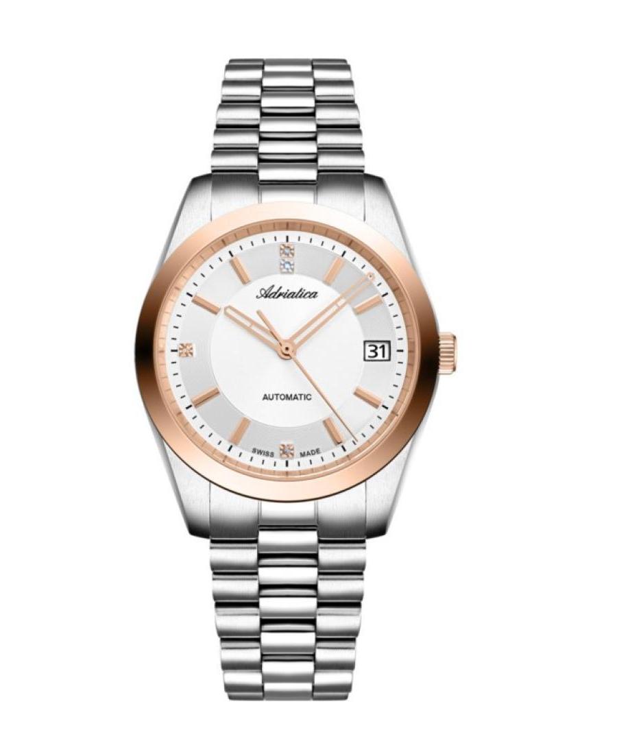 Kobiety Classic Analog Szwajcar automatyczny Zegarek ADRIATICA Srebrna Wybierz 35mm A3802.R113AD