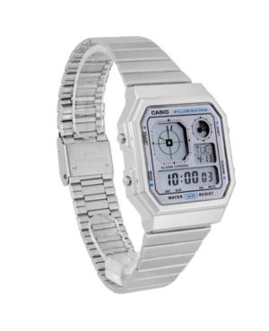 Women Functional Japan Quartz Digital Watch Timer CASIO A130WE-7AEF Silver color Dial image 3