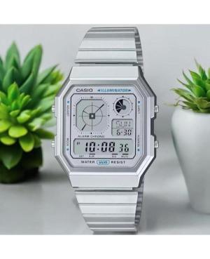 Women Functional Japan Quartz Digital Watch Timer CASIO A130WE-7AEF Silver color Dial image 4