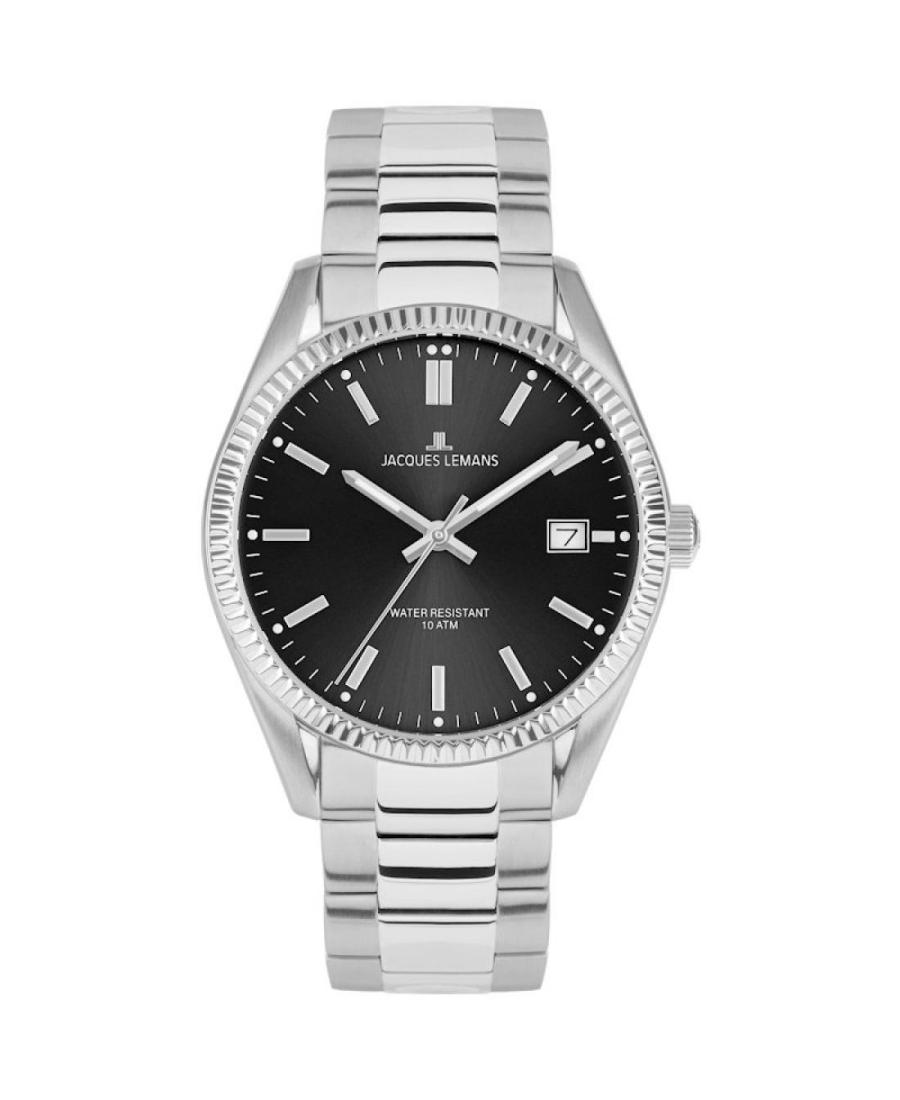 Vyriškas Klasikinis Kvarcinis Rodyklinis Watch JACQUES LEMANS 50-3A Juodas Dial 40mm