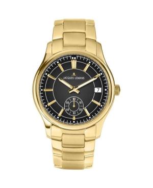 Mężczyźni klasyczny kwarcowy analogowe Zegarek JACQUES LEMANS 1-2197J Czarny Wybierz 42mm