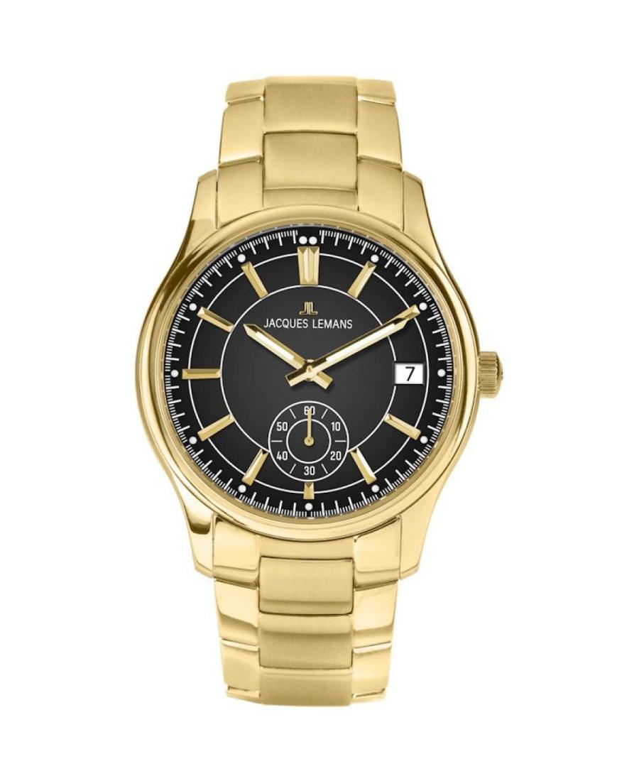 Men Klasické Quartz Analog Watch JACQUES LEMANS 1-2197J Černá Dial 42mm