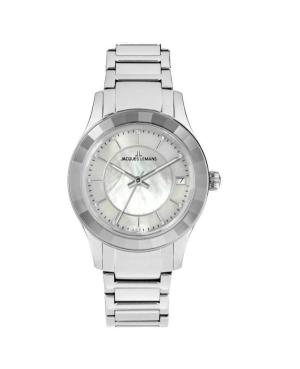 Women Fashion Quartz Analog Watch JACQUES LEMANS 1-2194B Mother of Pearl Dial 34mm