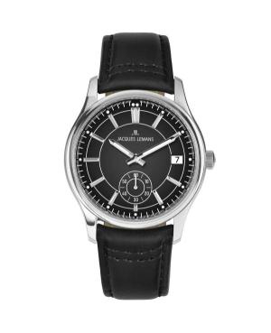 Men Klassisch Quartz Analog Watch JACQUES LEMANS 1-2197A Schwarz Dial 42mm