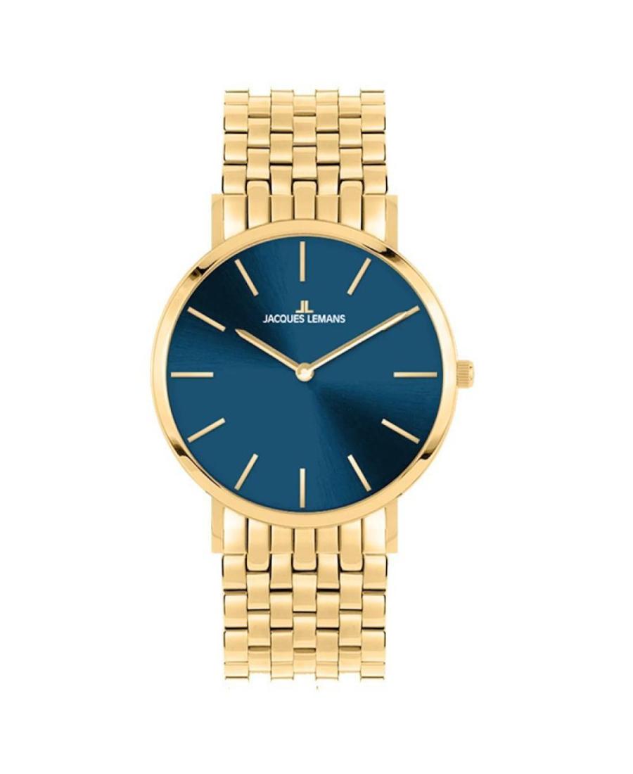 Women Klassisch Quartz Analog Watch JACQUES LEMANS 1-2172M Blau Dial 28mm