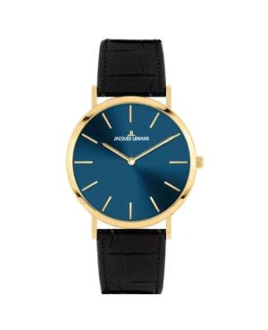 Women Klassisch Quartz Analog Watch JACQUES LEMANS 1-2172F Blau Dial 28mm