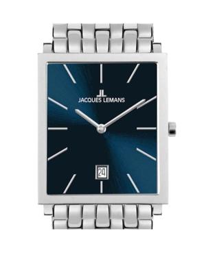 Men Klassisch Quartz Analog Watch JACQUES LEMANS 1-2173H Blau Dial 30mm image 3