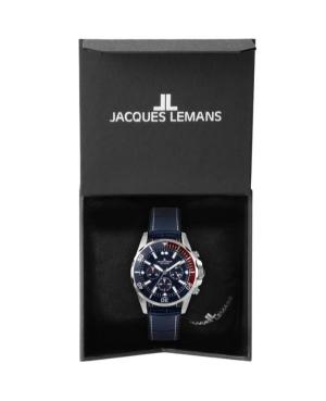 Men Diver Quartz Analog Watch Chronograph JACQUES LEMANS 1-2091B Blau Dial 44mm image 2