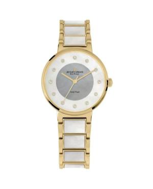 Women Fashion Klasické Eco-Drive Analog Watch JACQUES LEMANS 1-2108F Silver color Dial 34mm