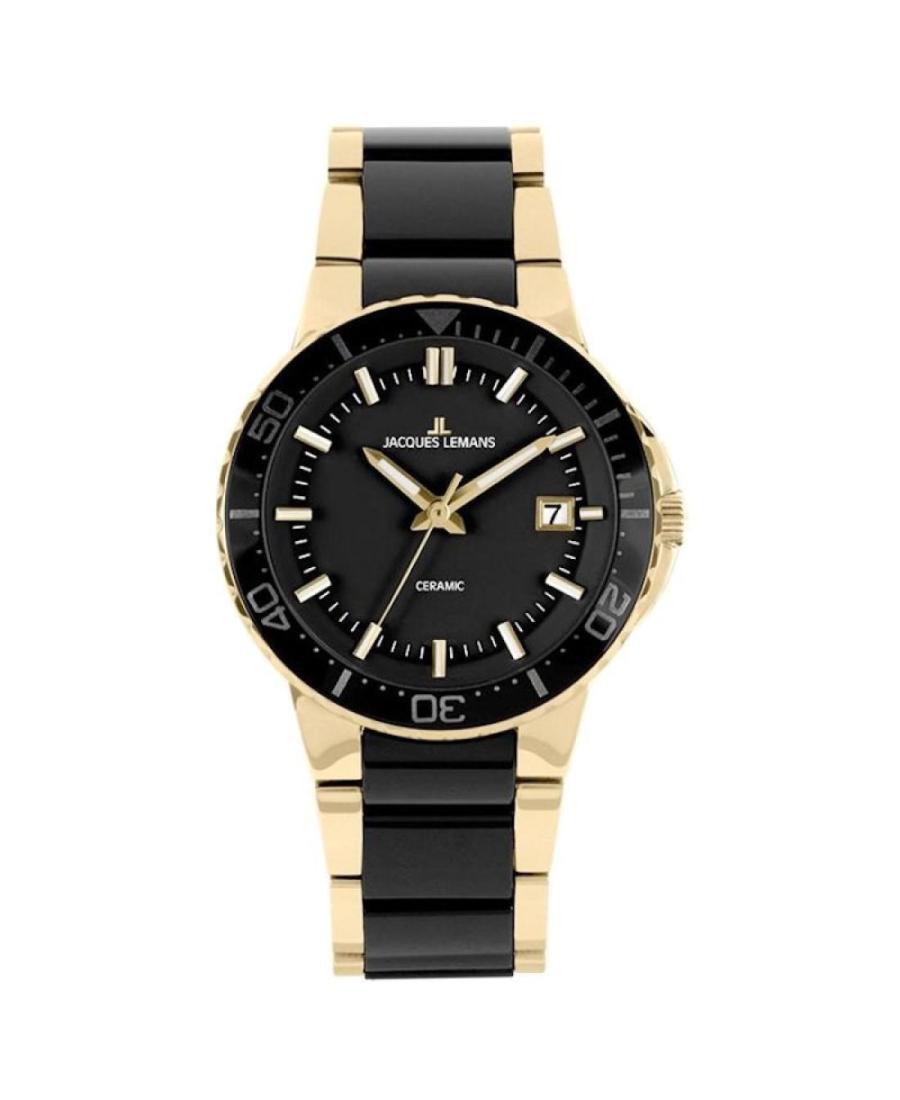 Women Klasické Quartz Analog Watch JACQUES LEMANS 1-2165C Černá Dial