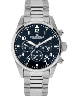 Men Klassisch Sports Quartz Analog Watch Chronograph JACQUES LEMANS 42-2D Blau Dial 42mm