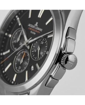 Vyriškas Sportinis Klasikinis Kvarcinis Rodyklinis Watch Chronograph JACQUES LEMANS 1-1945.1D Juodas Dial 42mm image 4