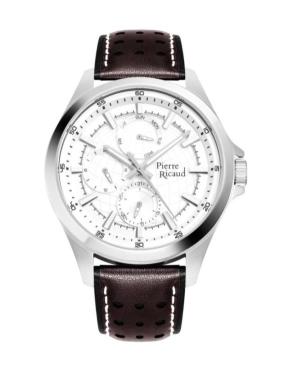 Men Classic Analog Quartz Watch PIERRE RICAUD Silver Dial 50mm P97265.5B13QF