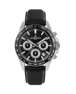 Men Klassisch Sports Diver Quartz Analog Watch Chronograph JACQUES LEMANS 1-1877A Schwarz Dial 41mm image 1