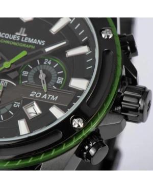 Men Sports Diver Quartz Analog Watch Chronograph JACQUES LEMANS 1-2141C Černá Dial 48mm image 4