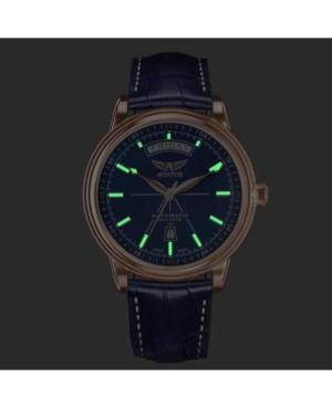 Мужские Классические Люксовые Швейцарские Автоматические Часы AVIATOR V.3.20.2.225.4 Синий Циферблат 45mm изображение 4