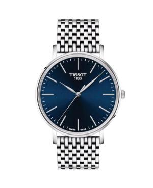 Мужские Классические Швейцарские Кварцевые Аналоговый Часы TISSOT T143.410.11.041.00 Синий Циферблат 40mm