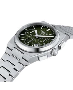 Men Classic Luxury Swiss Automatic Analog Watch Chronograph TISSOT T137.427.11.091.00 Green Dial 42mm image 7