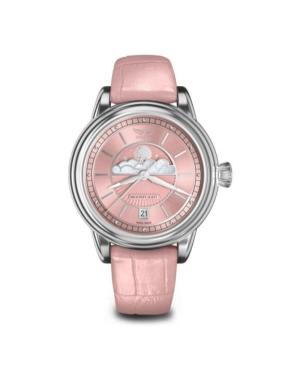 Women Classic Swiss Quartz Analog Watch AVIATOR V.1.33.0.257.4 Pink Dial 36mm