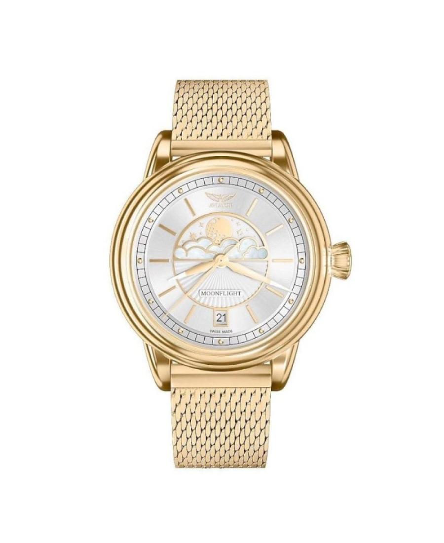 Moteriškas Klasikinis Swiss Kvarcinis Watch AVIATOR V.1.33.2.251.5 Sidabras Dial 36mm