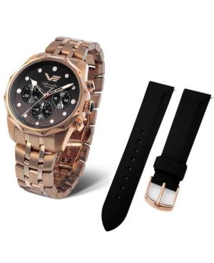 Women Fashion Sports Functional Quartz Analog Watch Chronograph VOSTOK EUROPE JS20-125B751BRRG-SLBK Černá Dial