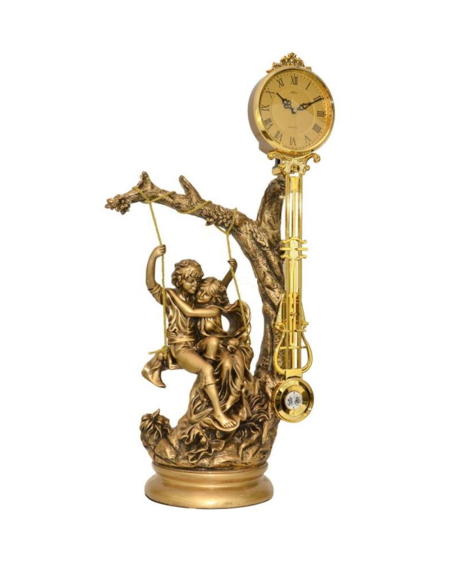 ADLER 80081 настольные кварцевые часы Полистоун (Polystone) - искусственный камень Темно золотистого цвета