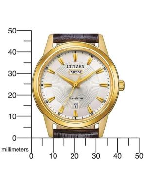 Men Klasické Japan Eco-Drive Analog Watch CITIZEN AW0102-13AC Silver Dial 40mm image 4
