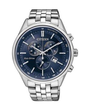 Men Japan Quartz Analog Watch Chronograph CITIZEN AT2141-52L Blue Dial 42mm