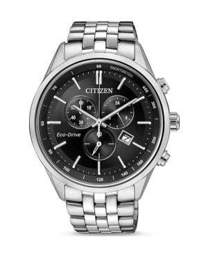 Mężczyźni klasyczny Japonia bateria słoneczna analogowe Zegarek Chronograf CITIZEN AT2141-87E Czarny Wybierz 42mm